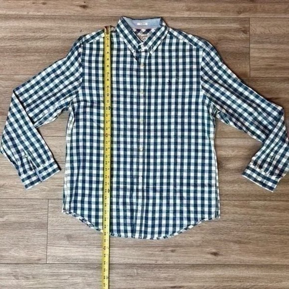 Original Penguin Men's Blue Plaid Classic Fit Long Sleeves Button Up Shirt Large - Picture 1 of 10